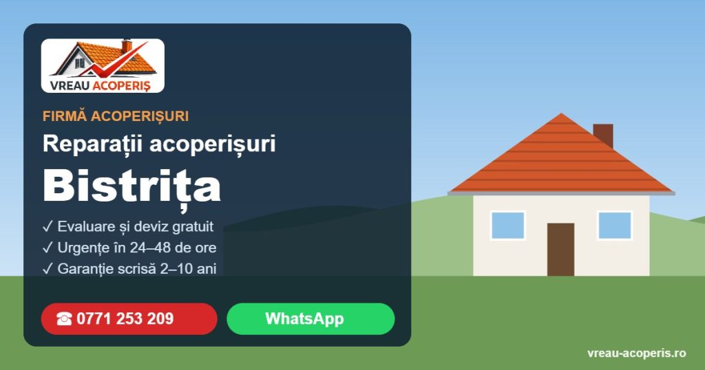 Firmă reparații acoperișuri Bistrița – Vreau Acoperiș