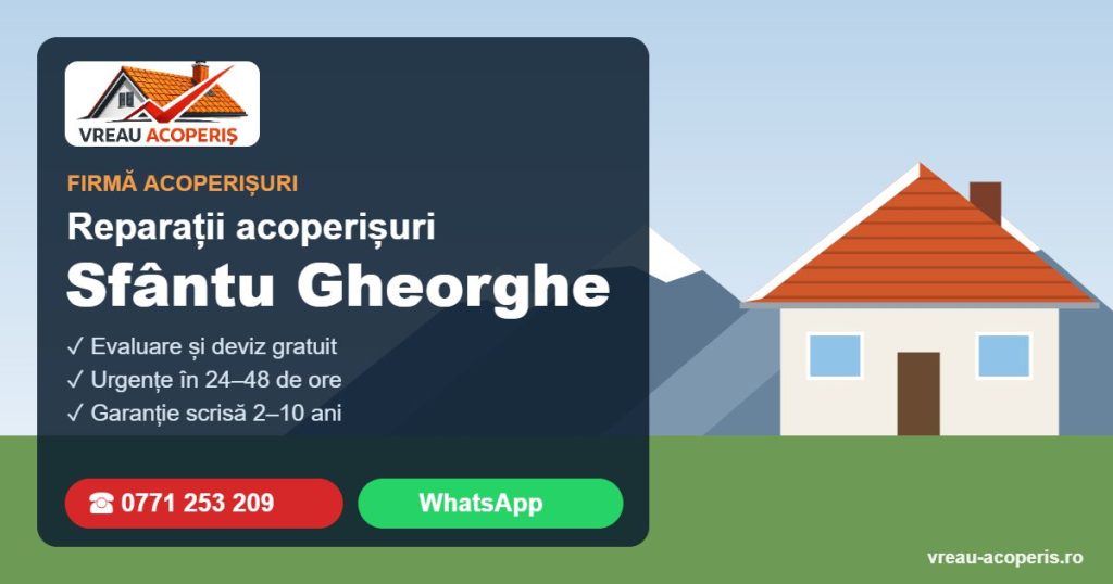 Firmă reparații acoperișuri Sfântu Gheorghe – Vreau Acoperiș