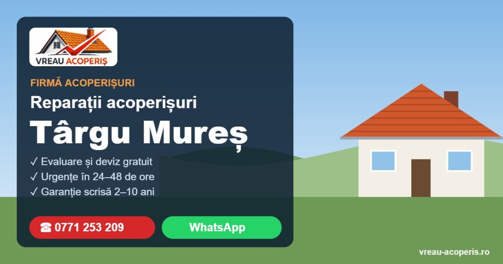 Firmă reparații acoperișuri Târgu Mureș – Vreau Acoperiș