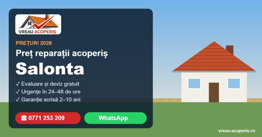 Preț reparații acoperiș Salonta 2026 – Vreau Acoperiș