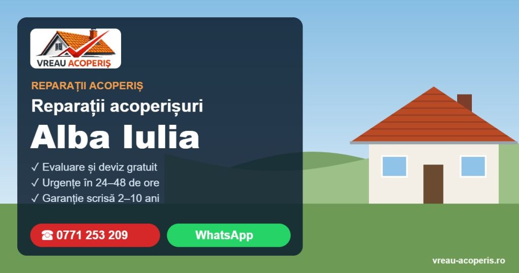 Reparații acoperișuri Alba Iulia – Vreau Acoperiș
